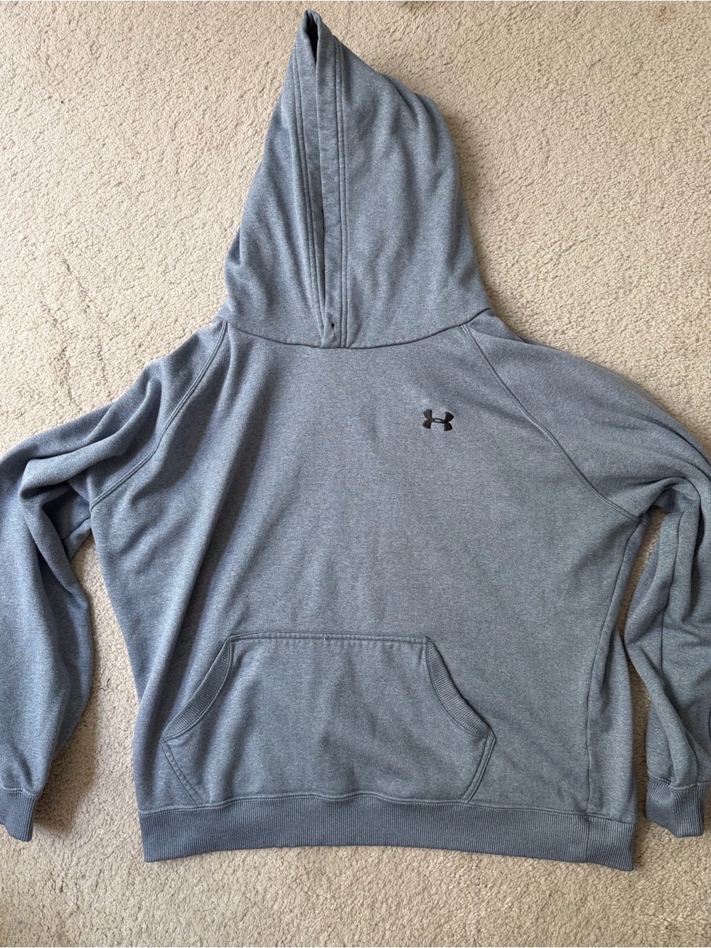 Under Armour Heather Gray Pullover Hoodie with Small Logo
